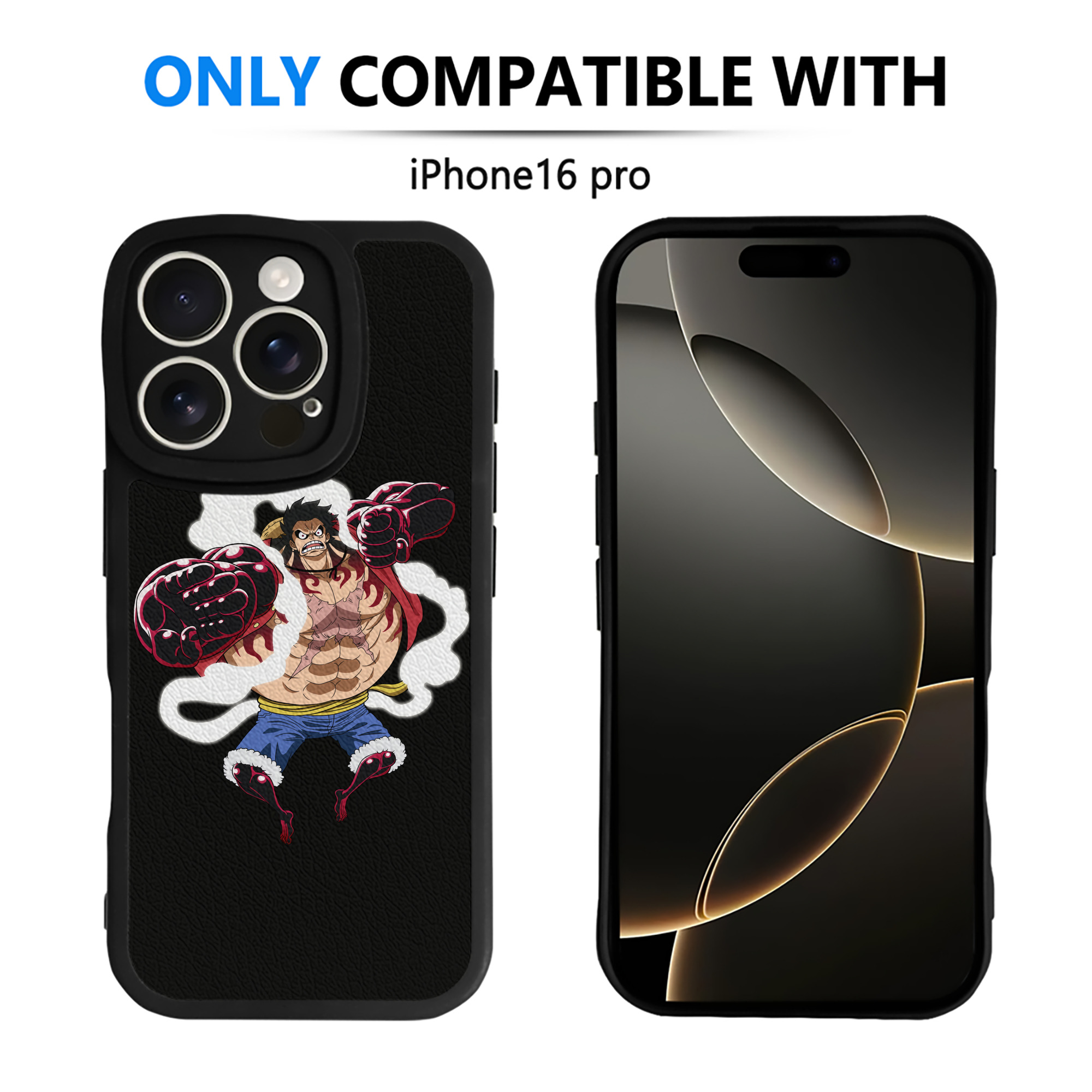 （画像用） ワンピース モンキー・D・ルフィ ONE PIECE Monkey D. Luffy 【iPhone 16シリーズ対応】シリコンスマホケース（レザー調） 材質：シリコン